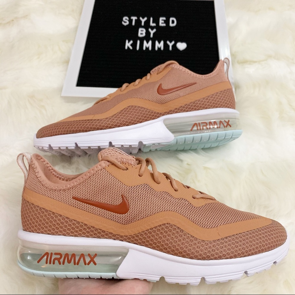 🌸 Nike Air Max Sequent Sneakers Shoes Rose Gold - Picture 2 of 9